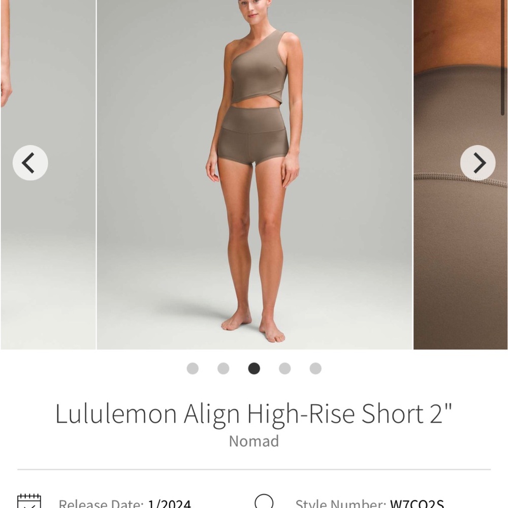 Lululemon Align High-Rise Short 2" Nomad NWT size 6